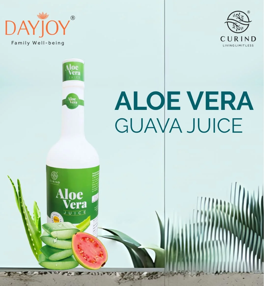 Aloevera With Guava Juice- organic juice, made from real fruits and aloevera pulp.