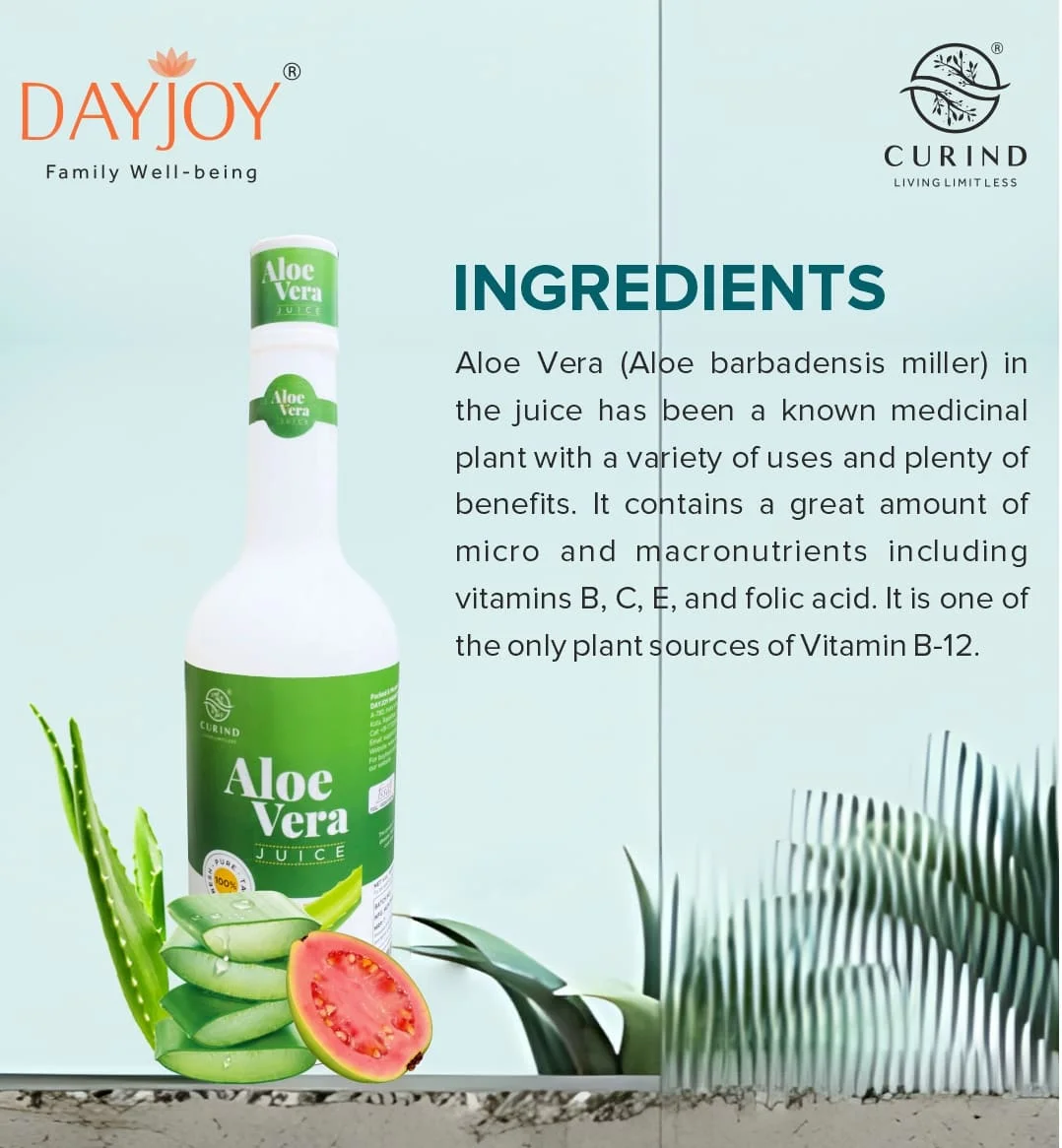 Aloevera With Guava Juice- organic juice, made from real fruits and aloevera pulp.