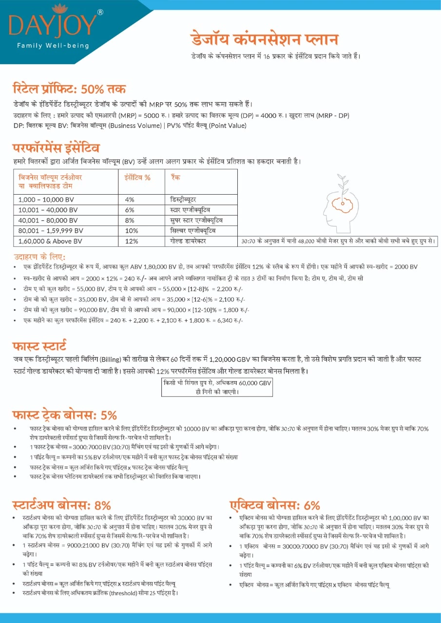Hindi One-Page Compensation Plan (Set of 50 Leaflets)