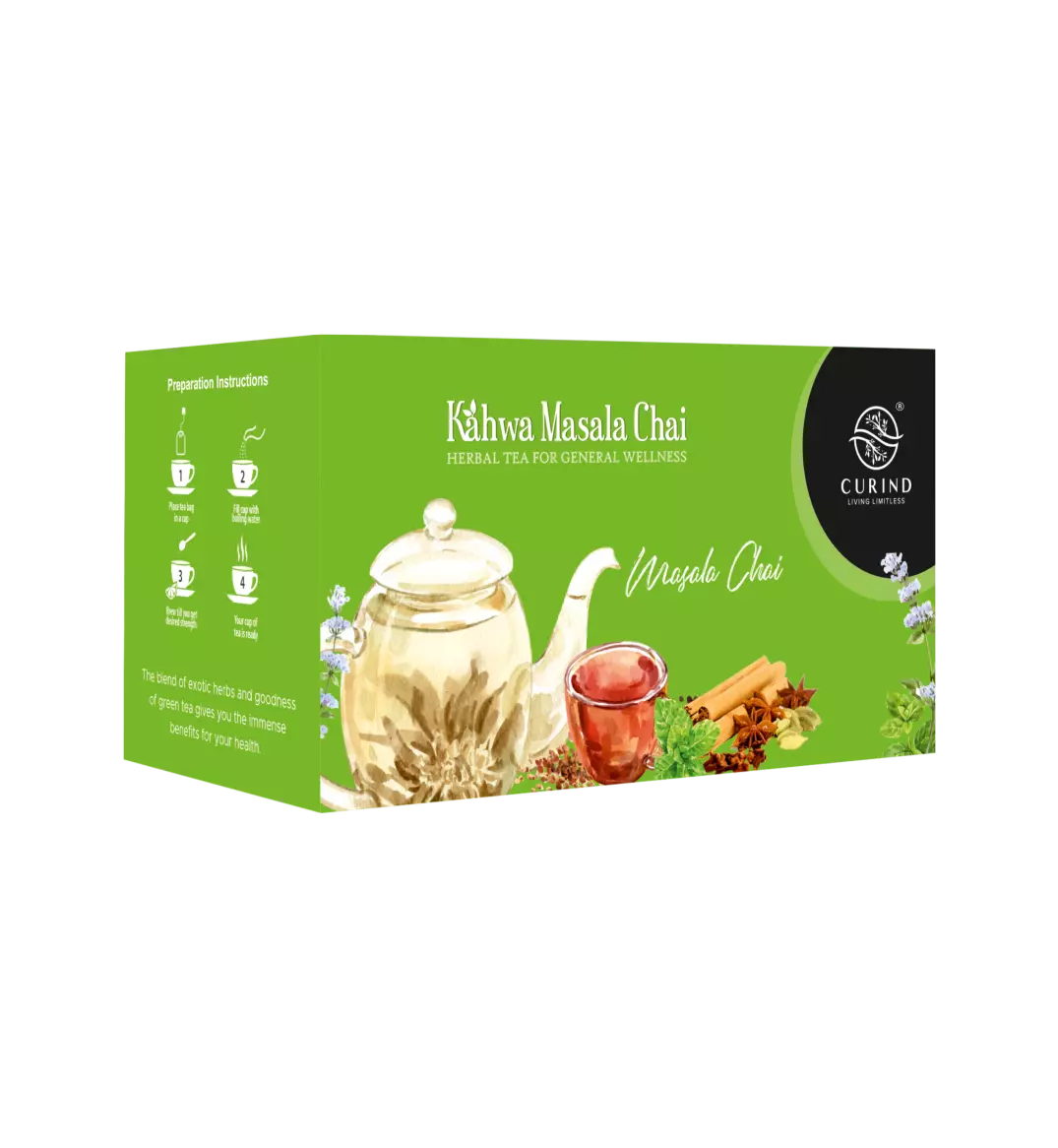 CURIND Kahwa Masala Chai- start your day with healthy tea