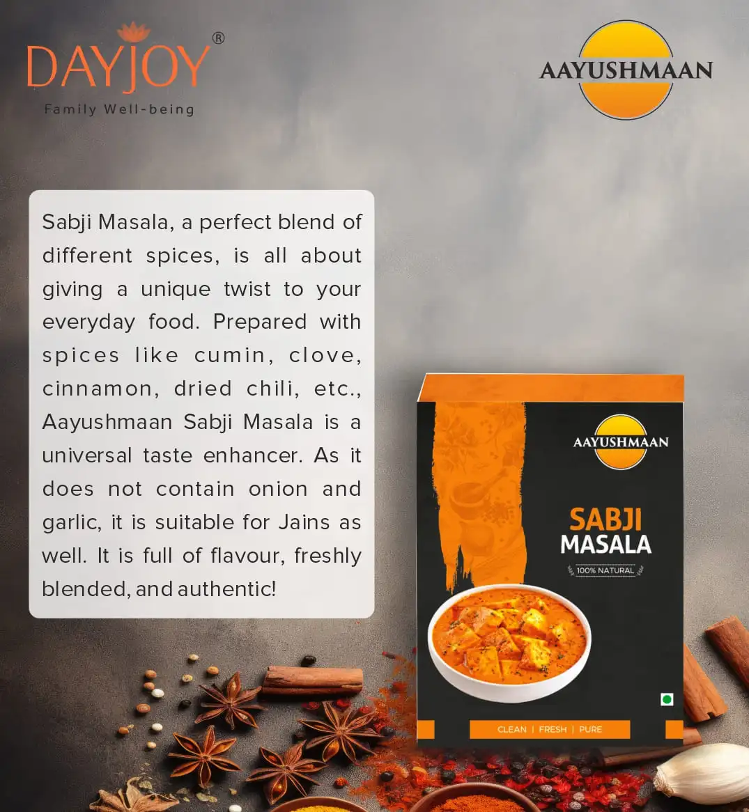 Aayushmaan Sabji Masala- intensify your cooking